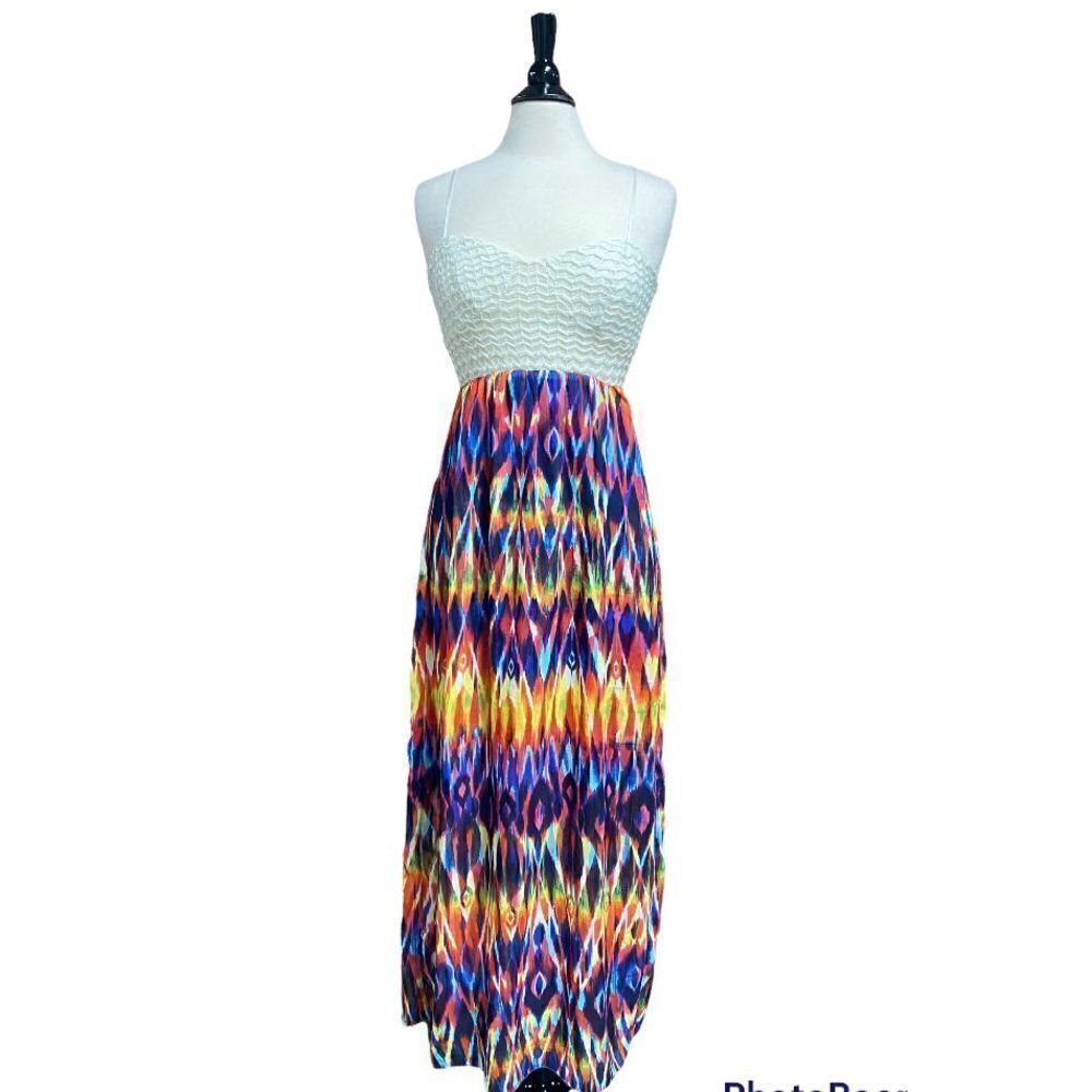 Body Central Multi Sleeveless Maxi Dress Size Medium